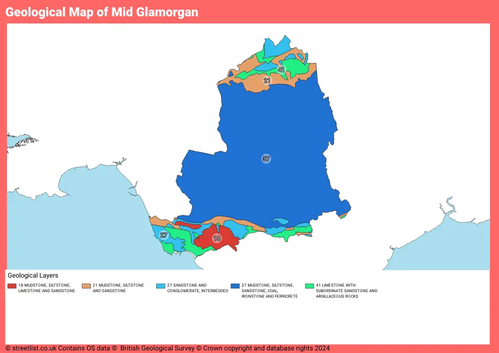 Geological Map of Mid Glamorgan